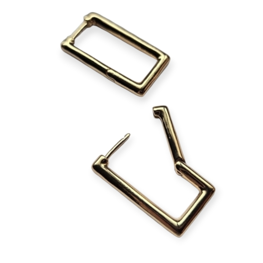3/$30 NEW 2 16k Gold Plated Rectangle Earrings